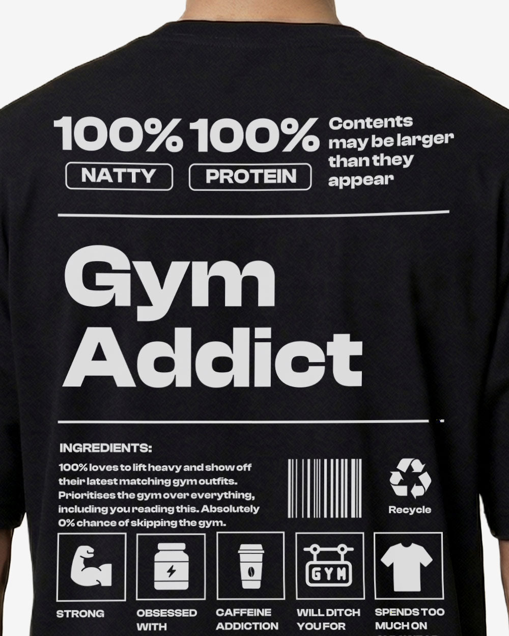 Addict Oversized T-shirts Black