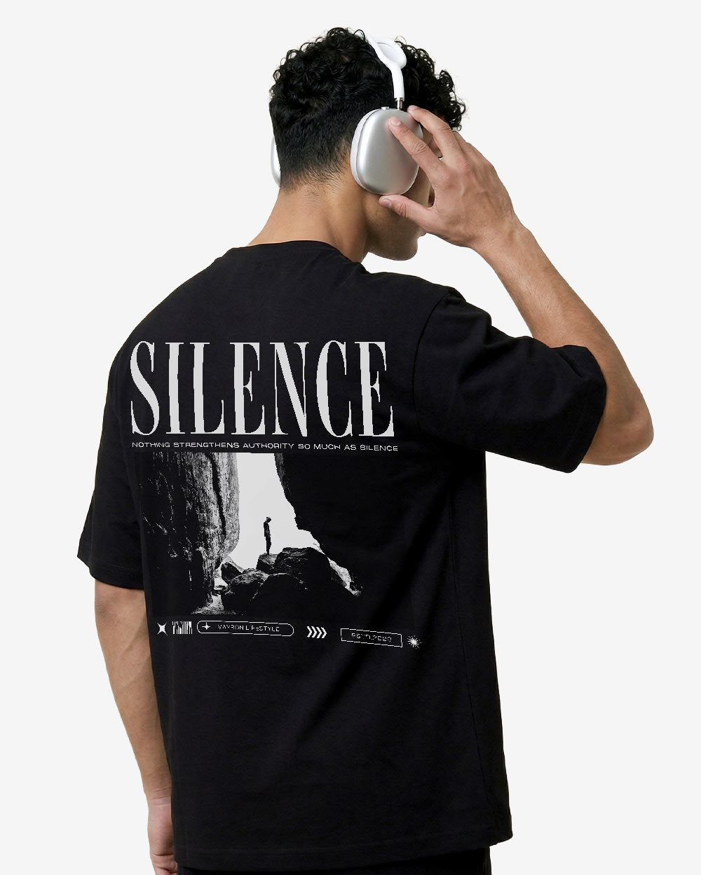 Silence Oversized T-shirts Black