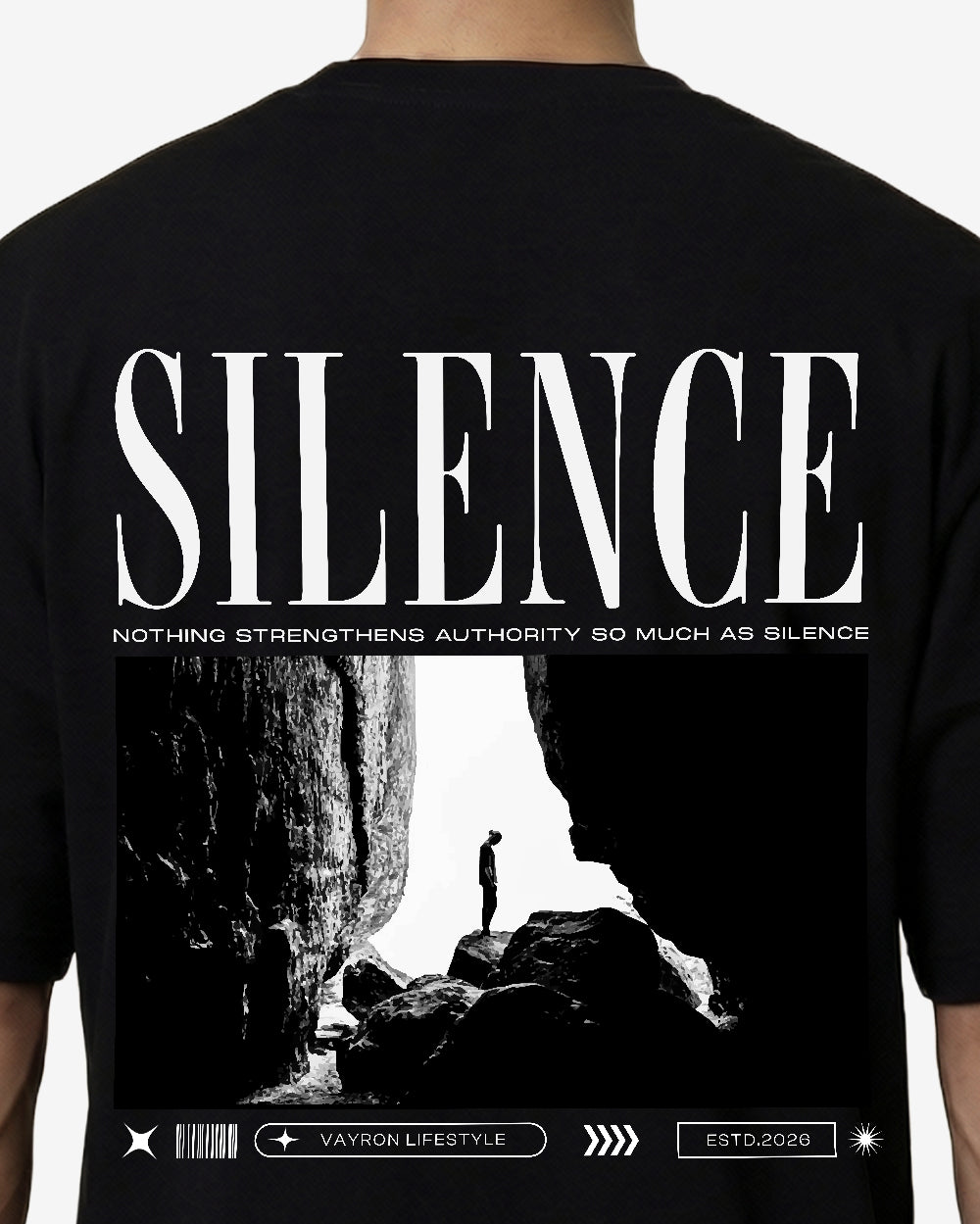 Silence Oversized T-shirts Black