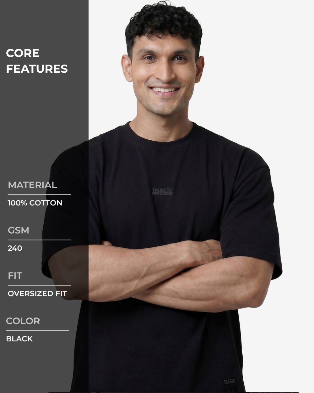 Trust The Process Oversized T-shirts Black