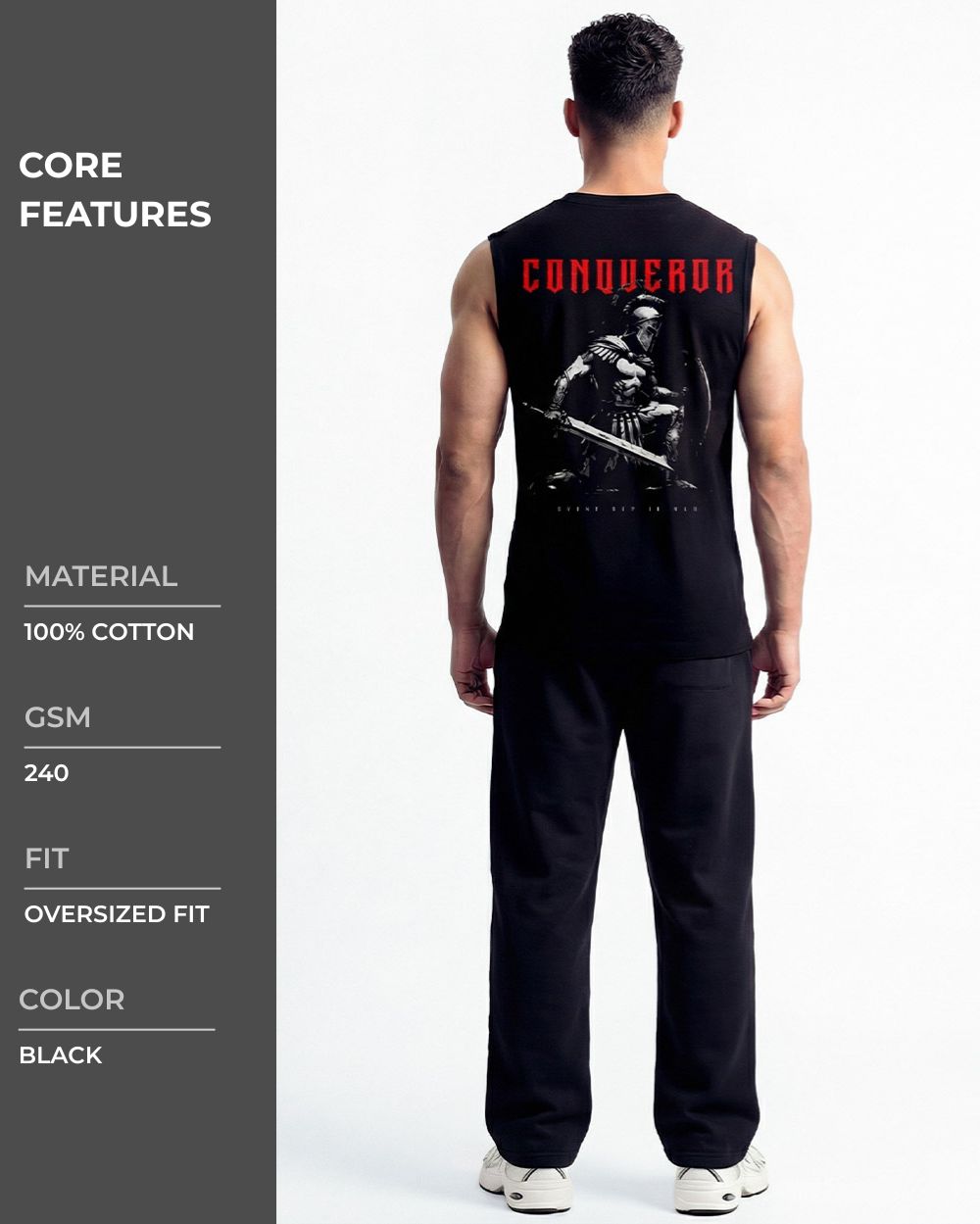 Conqueror Oversized Cap-sleeves Black